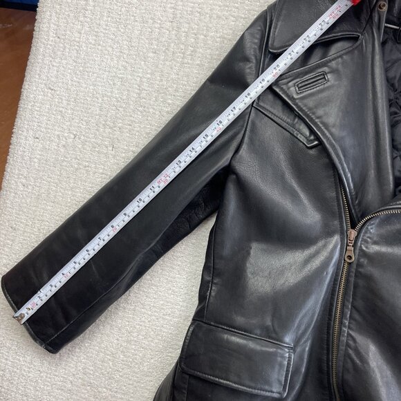 VTG Rudsak Biker Racing Black Leather Jacket Sz M* Punk  Perfecto Asymmetrical - Picture 6 of 16